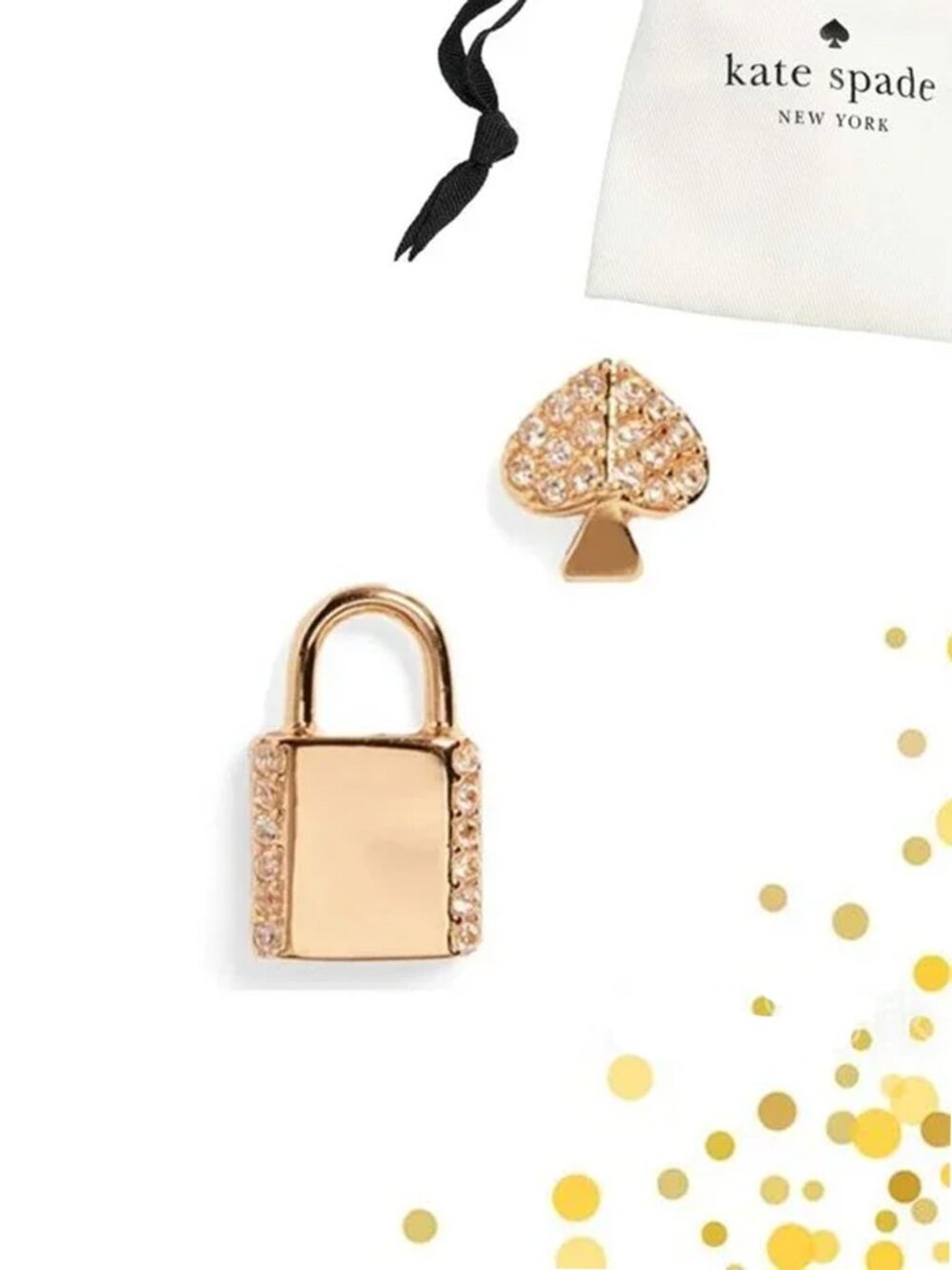 kate spade Asymmetric Lock & Spade Earrings